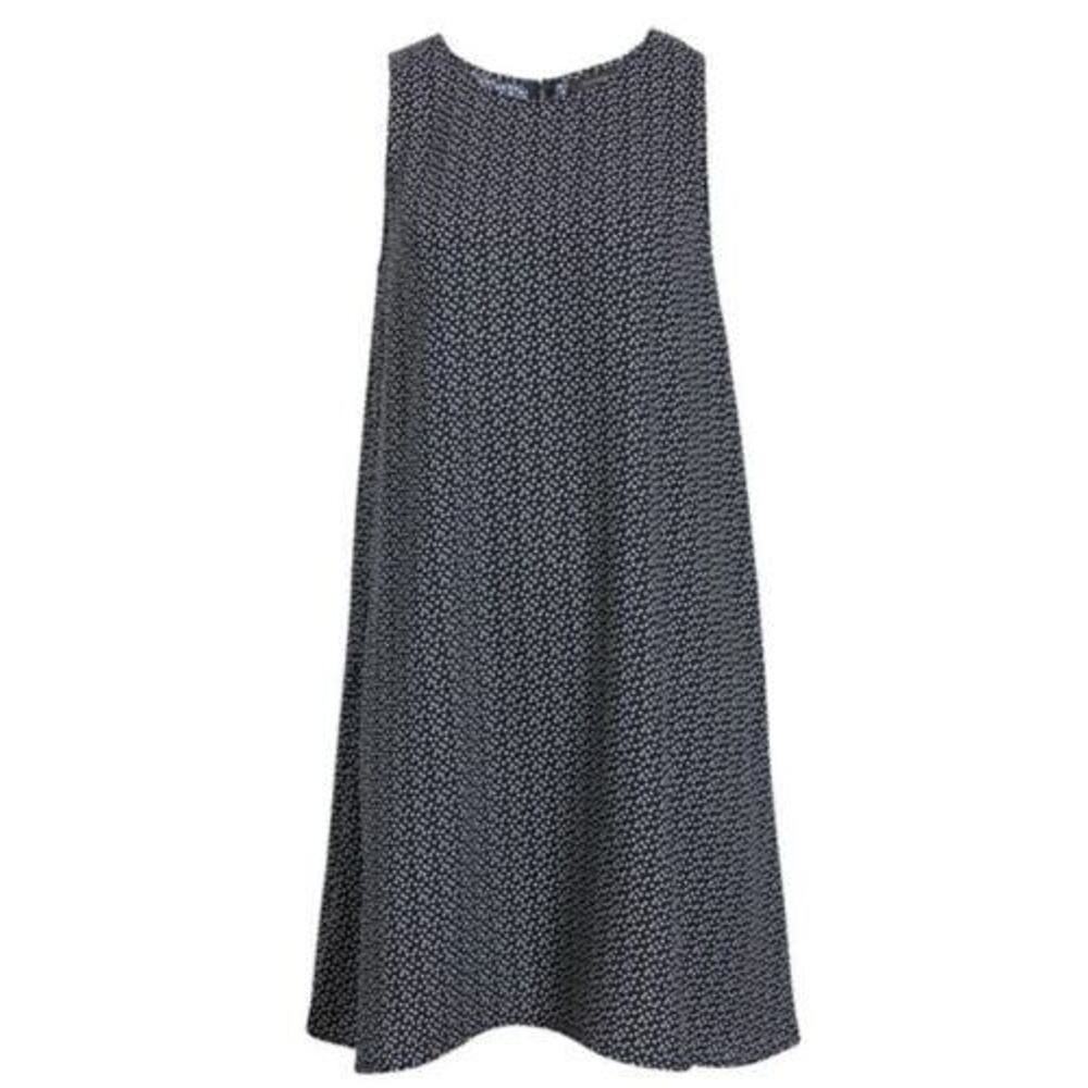 Halogen Women's A-Line Sleeveless Dress In Navy Ivory Dots Small MSRP $59